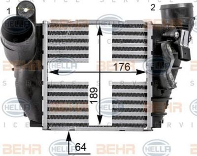 Hella 8ML 376 700-701 интеркулер на VW GOLF IV (1J1)