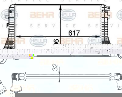 Hella 8ML 376 723-541 интеркулер на AUDI A3 (8P1)