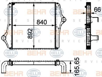 Hella 8ML 376 724-431 интеркулер на MAN LION S COACH