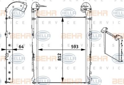 Hella 8ML 376 728-731 интеркулер на RENAULT TRUCKS Premium 2