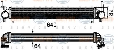 Hella 8ML 376 746-141 интеркулер на VW POLO (6R, 6C)