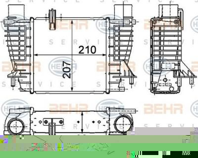 Hella 8ML 376 756-621 интеркулер на RENAULT CLIO III (BR0/1, CR0/1)