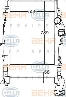 Hella 8ML 376 758-151 интеркулер на MERCEDES-BENZ ATEGO