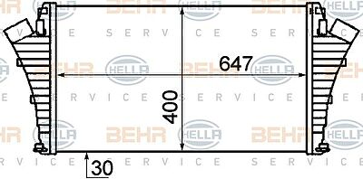 HELLA Охладитель наддувочного воздуха (8ML 376 899-151)