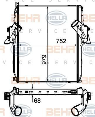 Hella 8ML 376 906-351 интеркулер на MERCEDES-BENZ ACTROS