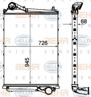 Hella 8ML 376 906-381 интеркулер на VOLVO FMX