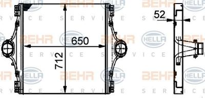 HELLA Интеркуллер IVECO Eurostar, Eurotech, Eurotrakker 650x712x52mm (8ML376724-031)