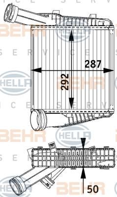 HELLA Интеркулер VW TOURAREG / ... (8ml376729-571)