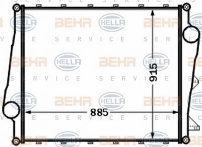 HELLA интеркулер 915x885x63 Volvo FH12 93--> (8ML376777-071)