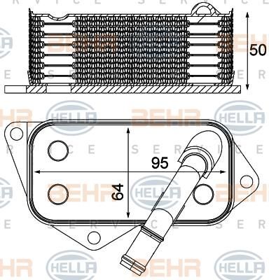 Hella 8MO 376 714-804 масляный радиатор, двигательное масло на 5 (F10, F18)