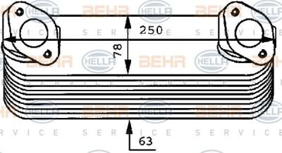 Hella 8MO 376 725-011 масляный радиатор, двигательное масло на MERCEDES-BENZ MK