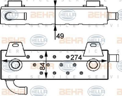 Hella 8MO 376 725-071 масляный радиатор, двигательное масло на MAN NL