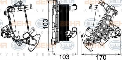 Hella 8MO 376 725-311 масляный радиатор, автоматическая коробка передач на SKODA OCTAVIA (1Z3)