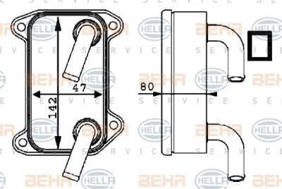 Hella 8MO 376 726-131 масляный радиатор, двигательное масло на VOLVO S40 I (VS)