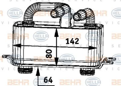 Hella 8MO 376 726-371 масляный радиатор, двигательное масло на 5 (E60)