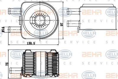 Hella 8MO 376 783-791 масляный радиатор, двигательное масло на PEUGEOT EXPERT (224)