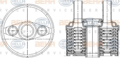 Hella 8MO 376 787-691 масляный радиатор, автоматическая коробка передач на SKODA OCTAVIA (1Z3)