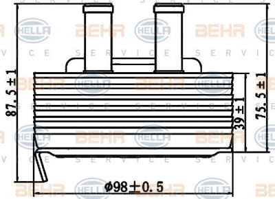 Hella 8MO 376 797-131 масляный радиатор, двигательное масло на NISSAN PRIMERA (P12)