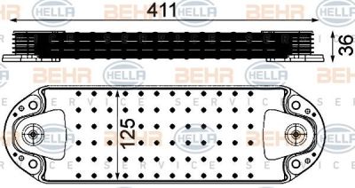 Hella 8MO 376 906-451 масляный радиатор, двигательное масло на VOLVO FM 12