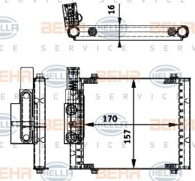 HELLA Радиатор охлаждения АКПП(5 ступ.) AUDI A6 97-05 (4B0317021C, 8MO376726-231)