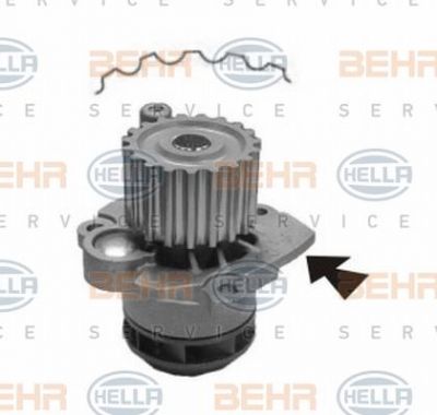 Hella 8MP 376 800-024 водяной насос на VW MULTIVAN V (7HM, 7HN, 7HF, 7EF, 7EM, 7EN)