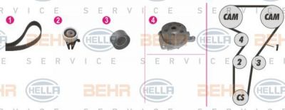 Hella 8MP 376 803-831 водяной насос + комплект зубчатого ремня на ALFA ROMEO 156 (932)