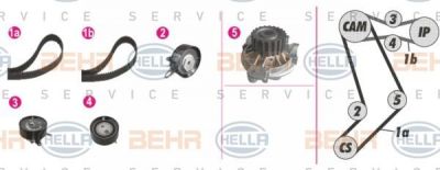 Hella 8MP 376 804-841 водяной насос + комплект зубчатого ремня на VW LT 28-46 II фургон (2DA, 2DD, 2DH)