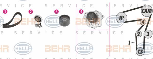 Hella 8MP 376 812-811 водяной насос + комплект зубчатого ремня на FIAT MAREA Weekend (185)