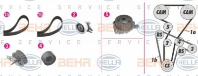 Hella 8MP 376 813-801 водяной насос + комплект зубчатого ремня на ALFA ROMEO 156 (932)