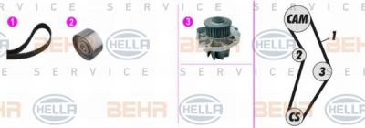 Hella 8MP 376 816-891 водяной насос + комплект зубчатого ремня на FIAT LINEA (323)