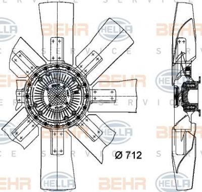 Hella 8MV 376 727-371 вентилятор, охлаждение двигателя на RENAULT TRUCKS R