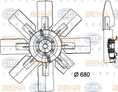 Hella 8MV 376 728-081 вентилятор, охлаждение двигателя на RENAULT TRUCKS Magnum