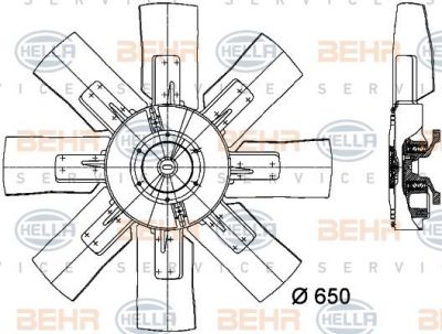 Hella 8MV 376 728-101 вентилятор, охлаждение двигателя на SCANIA 3 - series