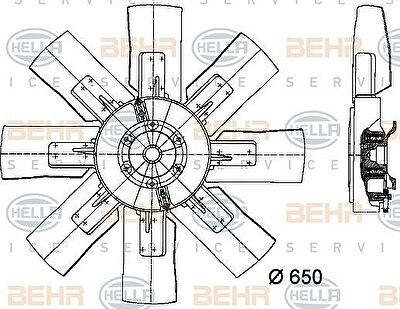 Hella 8MV 376 728-131 вентилятор, охлаждение двигателя на MAN NL