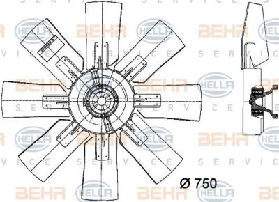 Hella 8MV 376 728-171 вентилятор, охлаждение двигателя на VOLVO FH 16