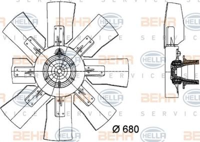 Hella 8MV 376 728-681 вентилятор, охлаждение двигателя на MERCEDES-BENZ SK