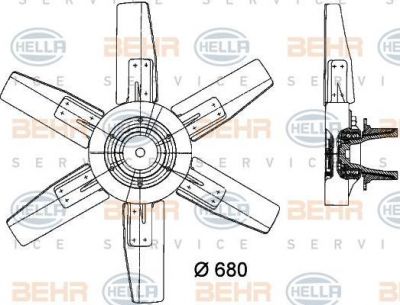 Hella 8MV 376 730-271 вентилятор, охлаждение двигателя на MERCEDES-BENZ SK