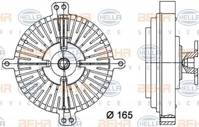 Hella 8MV 376 732-171 сцепление, вентилятор радиатора на MERCEDES-BENZ S-CLASS (W126)