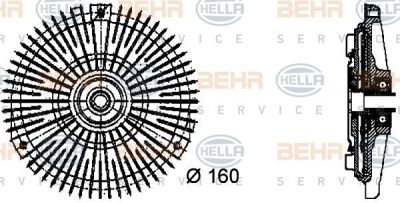 Hella 8MV 376 732-451 сцепление, вентилятор радиатора на MERCEDES-BENZ T1 c бортовой платформой/ходовая часть (602)