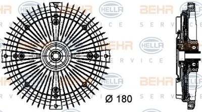 Hella 8MV 376 732-481 сцепление, вентилятор радиатора на MERCEDES-BENZ T1 фургон (601)