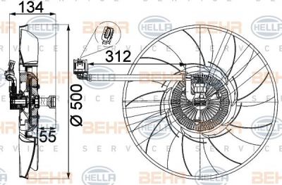 Hella 8MV 376 757-301 Вентилятор радиатора RANGE ROVER 2.7 TD