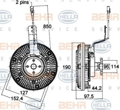 Hella 8MV 376 758-491 сцепление, вентилятор радиатора на MAN TGA