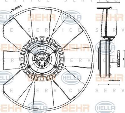 Hella 8MV 376 791-281 вентилятор, охлаждение двигателя на IVECO EuroCargo