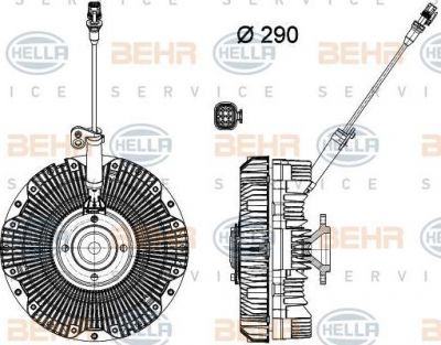 Hella 8MV 376 791-701 сцепление, вентилятор радиатора на MAN TGX