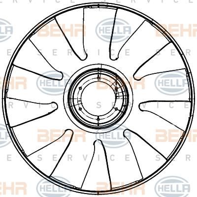 Hella 8MV 376 906-531 крыльчатка вентилятора, охлаждение двигателя на MAN TGM