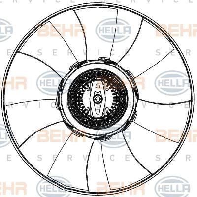 Hella 8MV 376 906-781 вентилятор, охлаждение двигателя на MERCEDES-BENZ SPRINTER 3,5-t фургон (906)