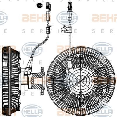 Hella 8MV 376 907-221 сцепление, вентилятор радиатора на MAN TGX