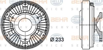 HELLA Вискомуфта без крыльчатки MB Actros/Axor OM501/502, OM 402 LA, OM 441/442 A/LA (8MV376730-061)