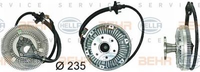 HELLA вискомуфта привода вентилятора d=235 RVI Magnum (50 10 315 928, 8MV376730-091)