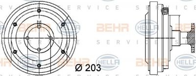 HELLA Вискомуфта, вентилятор радиатора Atego 1998-2004 (8MV376731-361)